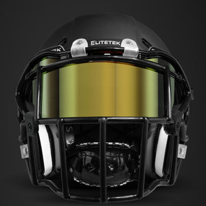 black and gold football helmet Black Gold Smoked Football Visor – EliteTek Sports